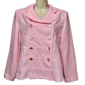 Adolfo Atelier Barbiecore Suit Jacket Size 6 Pink Double Breast Vintage Casual